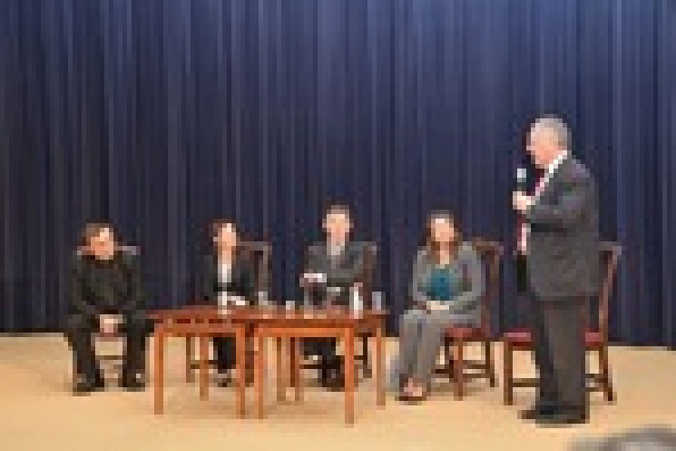 From left, a panel that discussed history's implications for future behavior at the State Department on Monday: Father Patrick Desbois, president of Yahad-In Unum; Suzanne Brown-Fleming of the United States Holocaust Memorial Museum; Ambassador Douglass Davidson, Special Envoy for Holocaust Issues; Victoria Holt, Deputy Assistant Secretary at the State Department; and moderator Ambassador Michael Kozak, interim Special Envoy to Monitor and Combat Anti-Semitism. Credit: Maxine Dovere.
