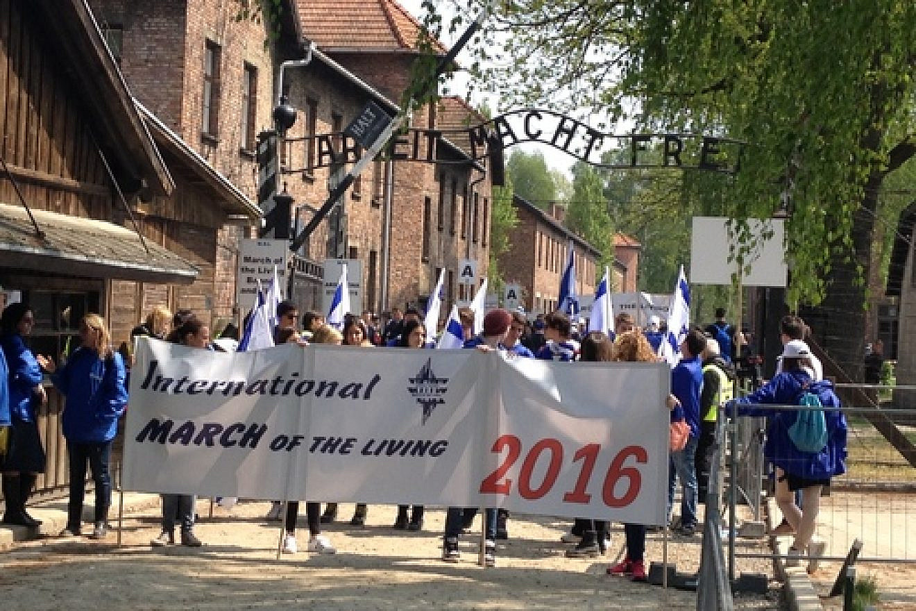 The start of the 2016 “March of the Living” from Auschwitz to Birkenau. Credit: Jacob Kamaras.
