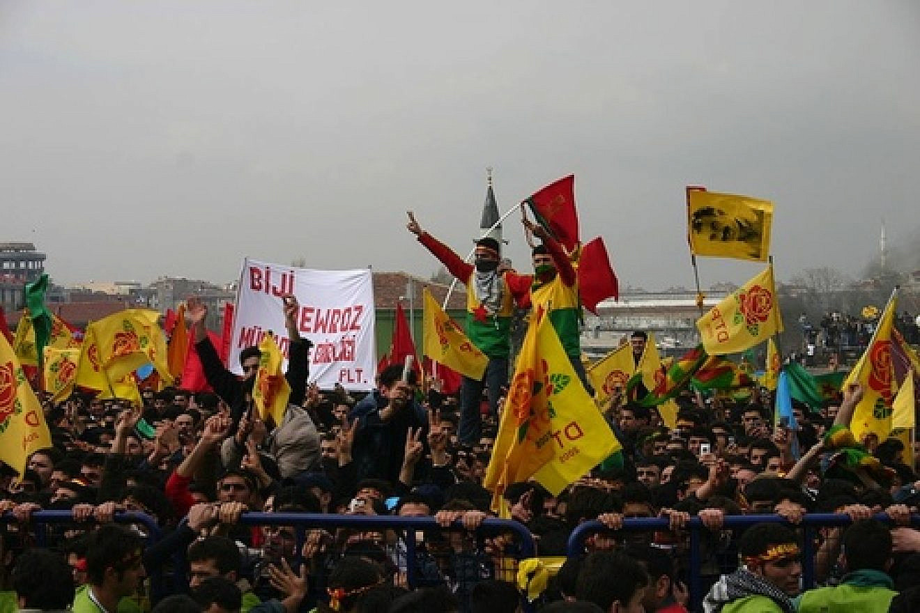 Kurds celebrate Newroz, Kurdish society's traditional Persian new year holiday, in Istanbul in 2006. Credit: Wikimedia Commons.