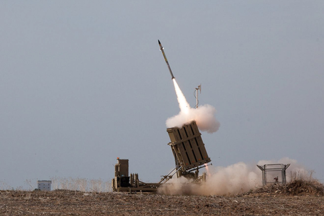 Israel’s Iron Dome system launches a missile to intercept a rocket coming from Gaza. Photo by Nehemia Gershuni-Aylho.