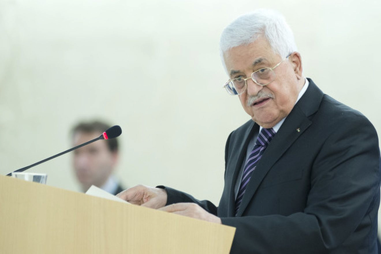 Palestinian Authority leader Mahmoud Abbas addresses a meeting of the U.N. Human Rights Council in Geneva, Switzerland, on October 28, 2015. Credit: U.N. Photo/Jean-Marc Ferré.