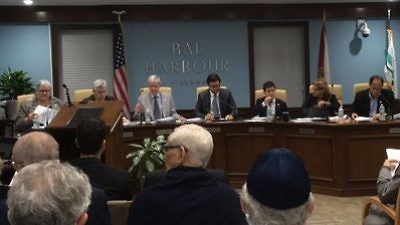 The Village Council of Bal Harbour, Fla., meets on Nov. 21, 2017, when the council adopted the State Department's definition of anti-Semitism. Credit: Village of Bal Harbour.