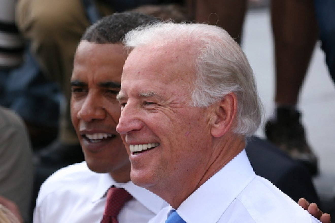Joe Biden and Barack Obama in Springfield, Illinois, Aug. 23, 2008, right after Biden was introduced by Obama as his running mate. Credit: Daniel Schwen via Wikimedia Commons.