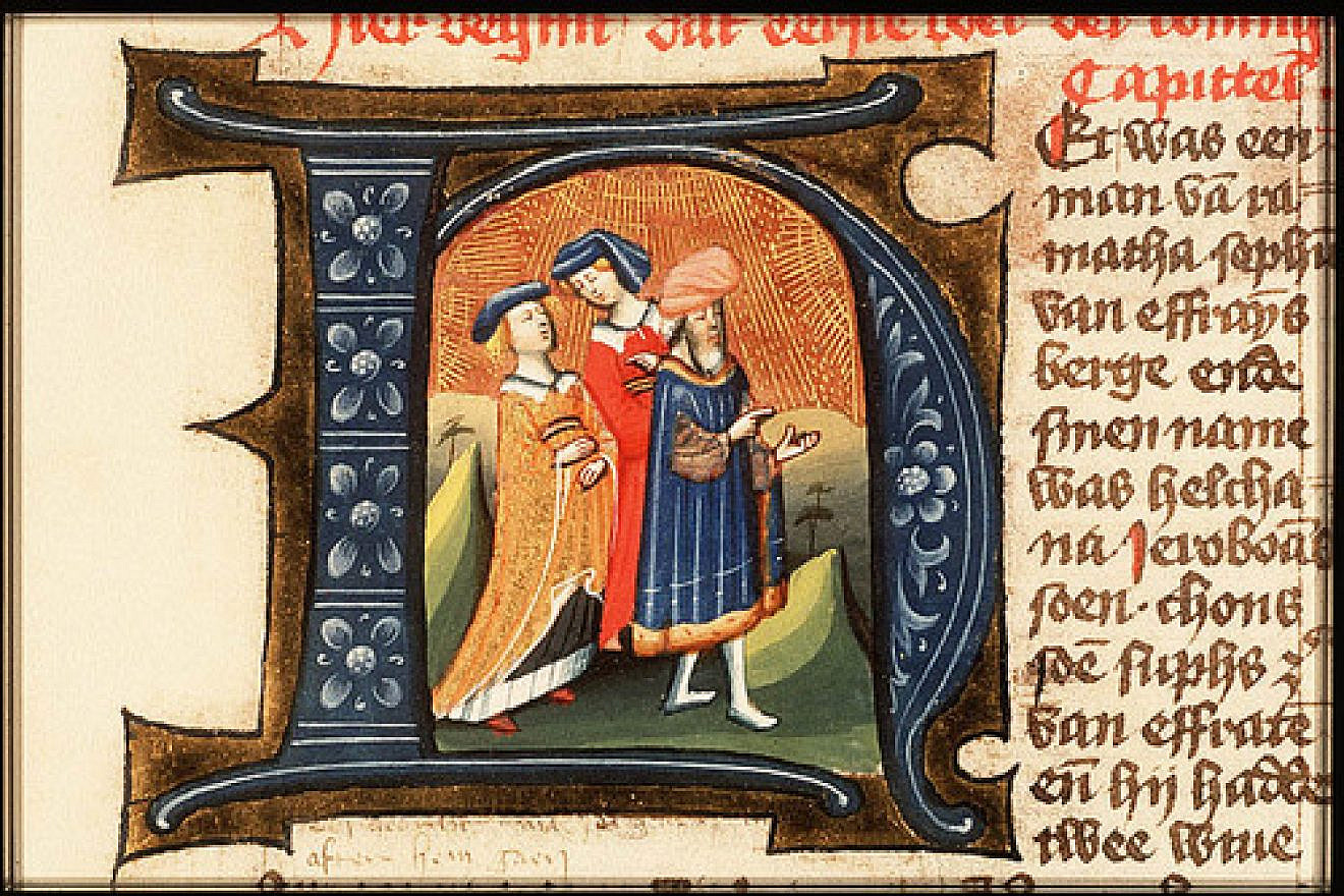 An illustration of Elkanah and his two wives. In honor of Father’s Day 2013, JNS.org compiled some quick facts about some rather un-famous (though not all infamous) fathers of famous biblical characters, including Elkanah. Credit: Masters of Utrecht/Wikimedia Commons