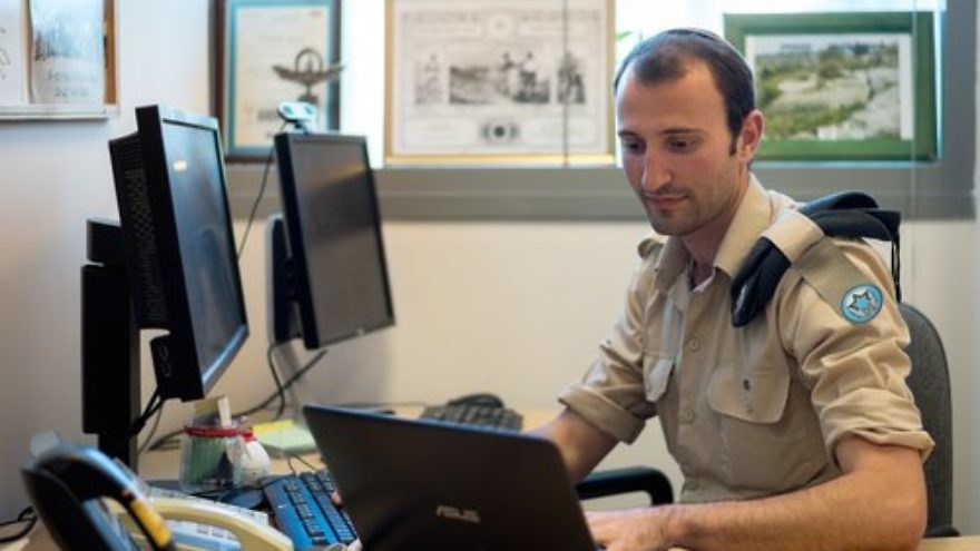 Sgt. Ilan Regenbaum (pictured), an American immigrant to Israel who grew up in Atlanta, was supposed to complete his military service in the Israeli Air Force's Innovation Department a year ago, but stayed on due to his love for the work. Credit: IDF.