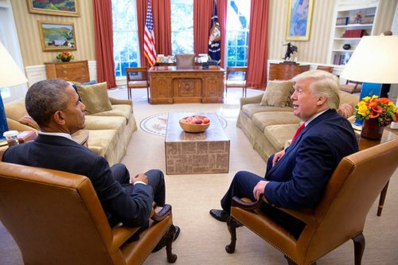 President Barack Obama sits with then President-elect Donald Trump in the Oval Office, Nov. 10, 2016. Credit: Wikimedia Commons.