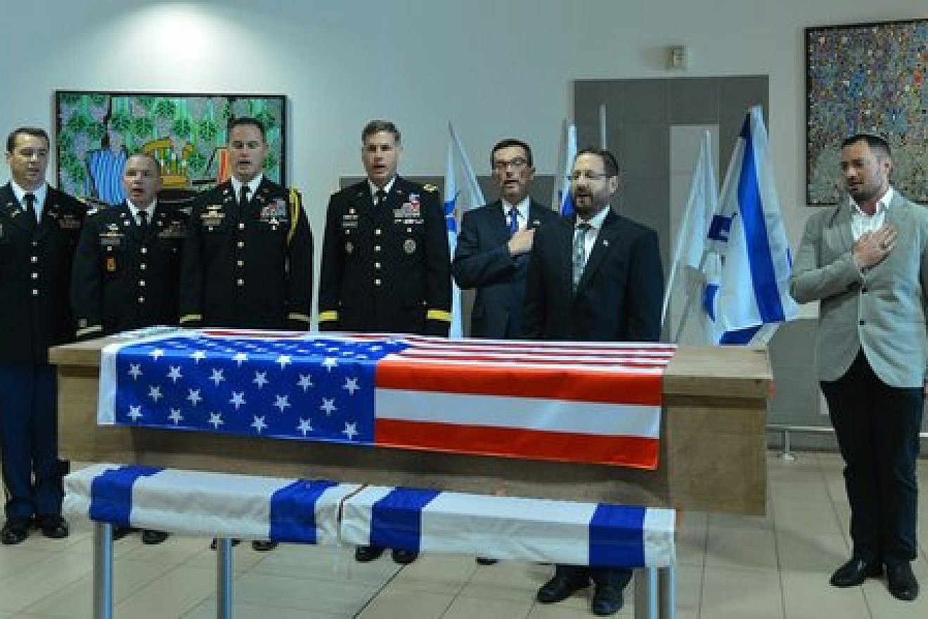 A farewell ceremony at Ben-Gurion International Airport for Taylor Force, a U.S. Army veteran killed by a Palestinian terrorist in Jaffa, March 2016. Photo by Tomer Neuberg/Flash90.
