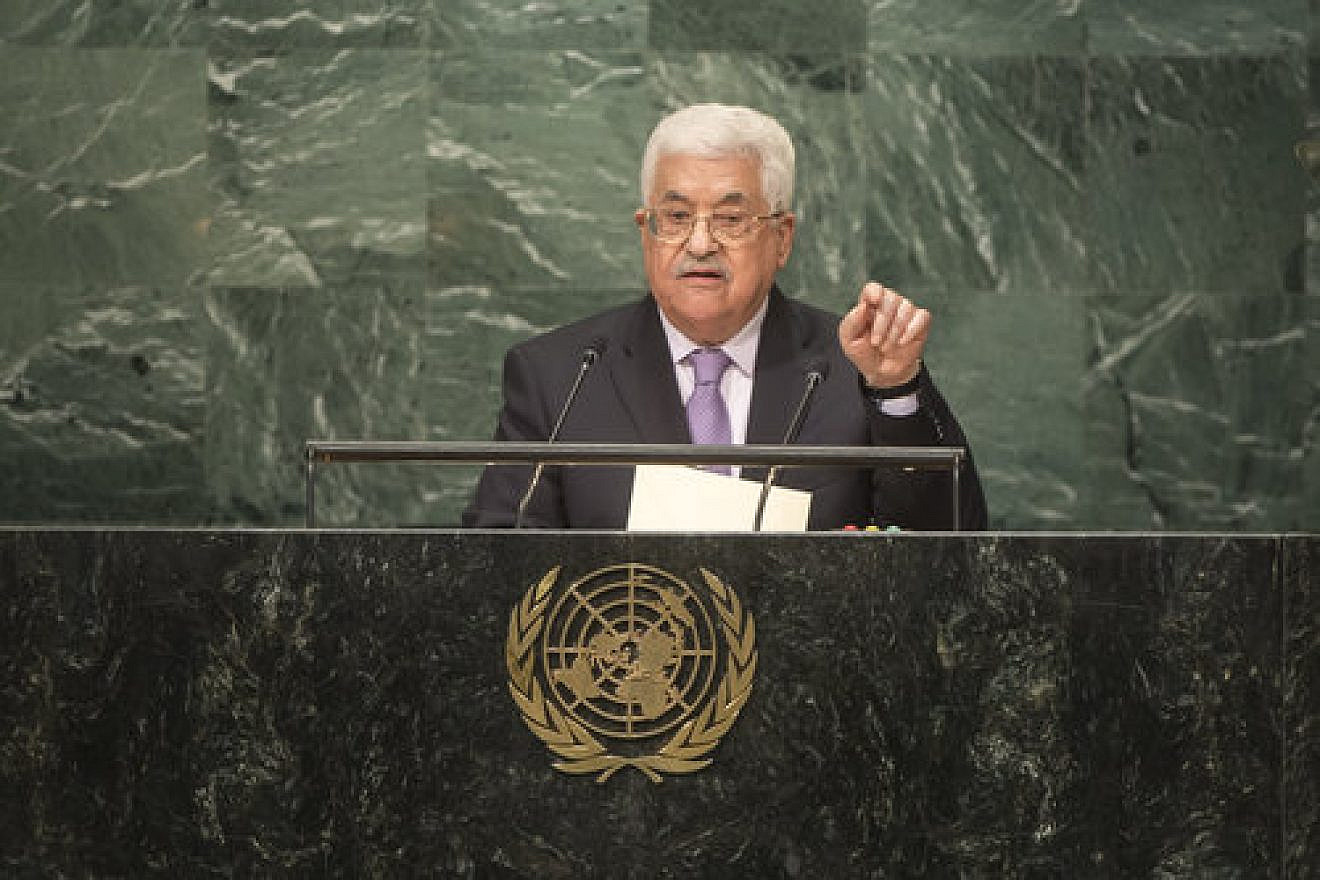 Palestinian Authority President Mahmoud Abbas addresses the general debate of the United Nations General Assembly in September 2016. Credit: U.N. Photo/Cia Pak.