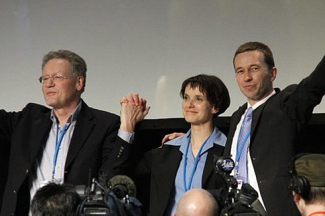 From left: Konrad Adam, Frauke Petry and Bernd Lucke during the Alternative for Germany party’s first-ever convention in April 2013 in Berlin. Credit: Wikimedia Commons.