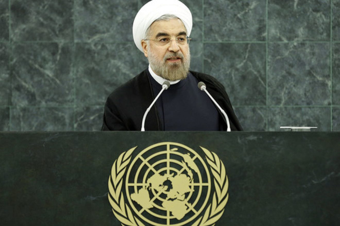 Iranian President Hassan Rouhani speaks at the U.N. General Assembly in September 2013. Credit: U.N. Photo/Sarah Fretwell.