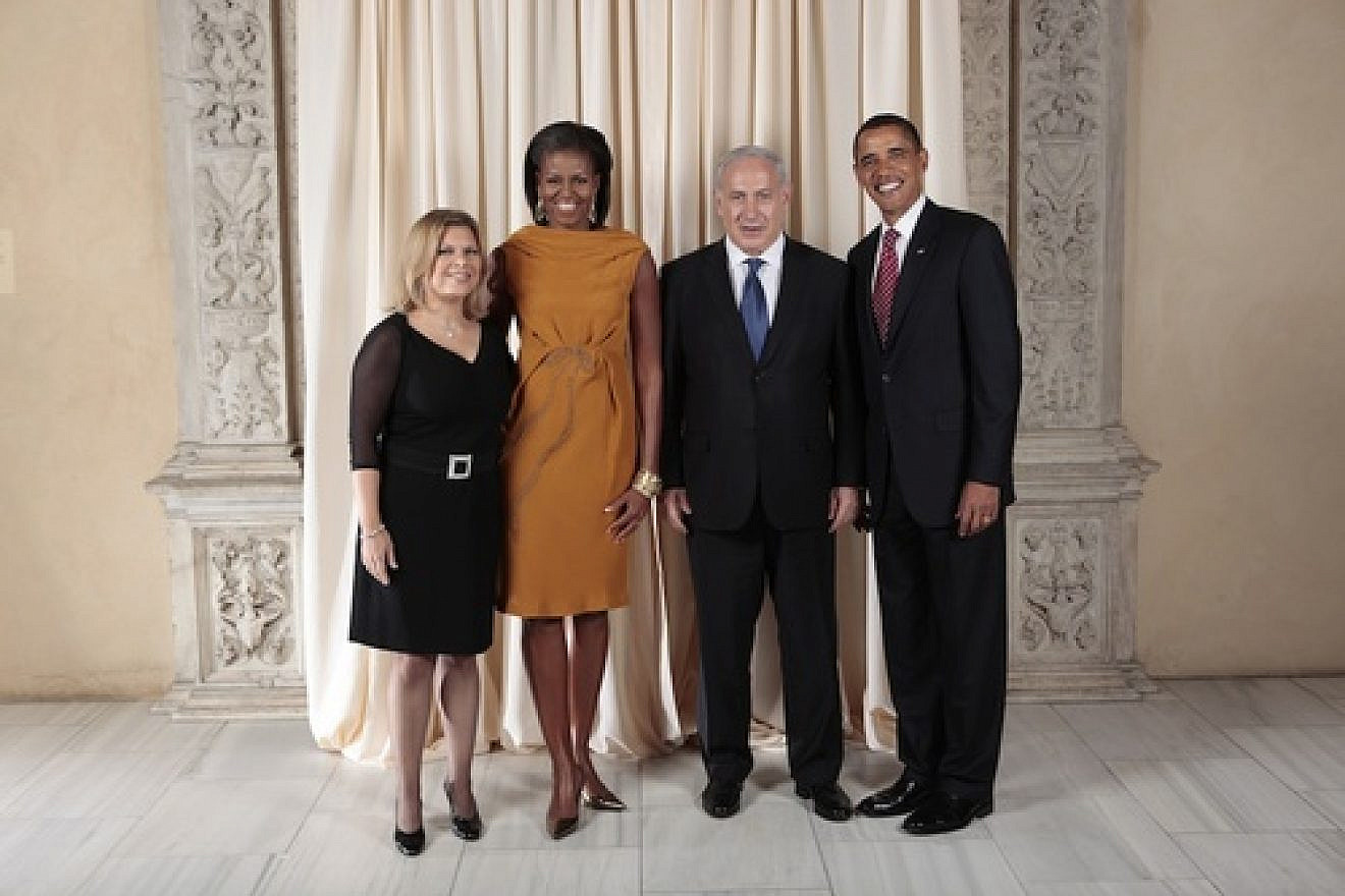 From left to right, Sara Netanyahu, Michelle Obama, Benjamin Netanyahu, and Barack Obama. Credit: White House.