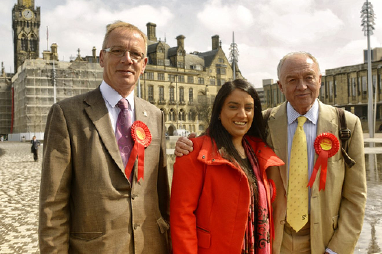 Pictured in the center is Naz Shah, who was suspended from the United Kingdom's Labour Party over a Facebook post in which she suggested the "relocation" of Israel. Credit: Wikimedia Commons.
