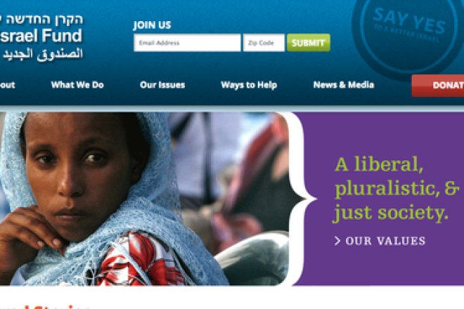Click photo to download. Caption: The homepage of the New Israel Fund website. Credit: Nif.org screenshot.