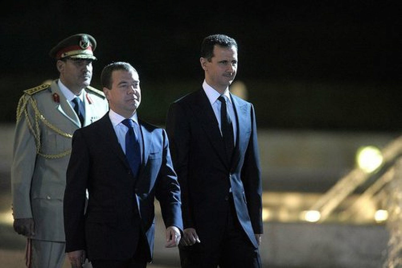 Syrian President Bashar Assad (right) with Russian Prime Minister Dmitriy Medvedev. Credit: Presidential Press and Information Office.