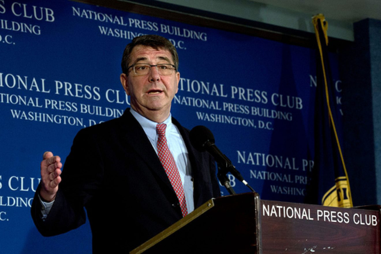 During his confirmation hearings, Defense Secretary-designate Ashton Carter (pictured here addressing the National Press Club in May 2013) overlooked the Palestinian Authority's granting of a safe haven to terrorists, writes Stephen M. Flatow. Credit: DoD photo by Erin A. Kirk-Cuomo.