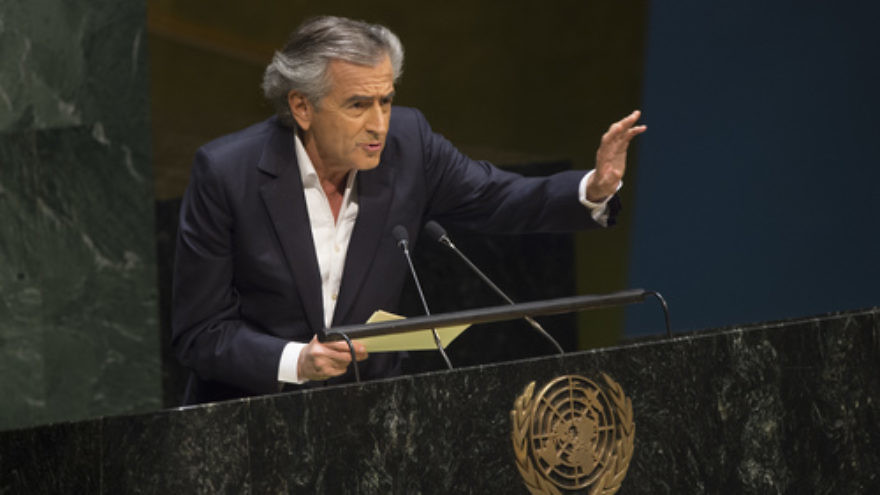 French philosopher and writer Bernard-Henri Levy addresses a U.N. General Assembly meeting on antisemitism. One recent Iranian assassination plan reportedly targeted Levy, an outspoken critic of repressive regimes. Credit: U.N. Photo/Eskinder Debebe.
