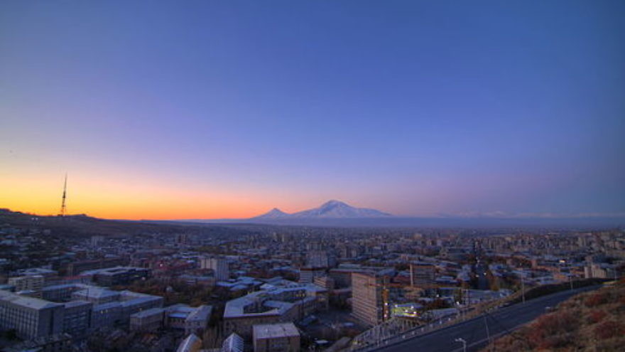 Click photo to download. Caption: A view of the Armenian capital city of Yerevan. Credit: Wikimedia Commons.
