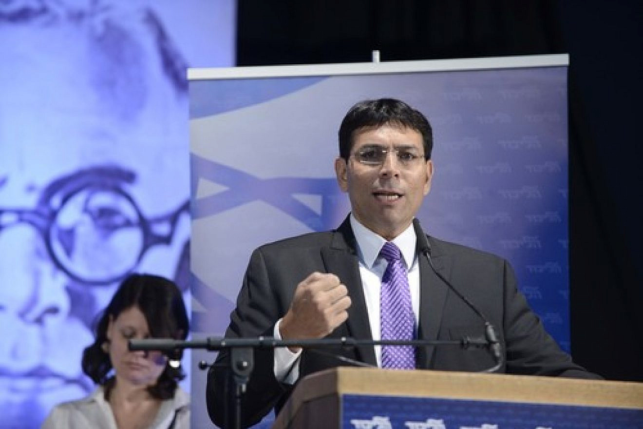 Click photo to download. Caption: Member of Knesset Danny Danon speaks at the 4th Likud Party conference at Ganei HaTaarucha in Tel Aviv on May 7, 2014. Credit: Tomer Neuberg/Flash90.