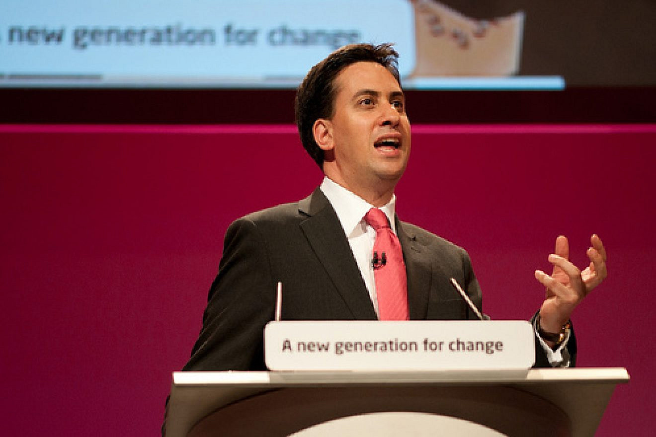 Ahead of the British election, Labour Party leader Ed Miliband (pictured), who is Jewish, has drawn criticism from his own religious community for his party's support of a Palestinian state. Credit: Ed Miliband/Flickr via Wikimedia Commons.