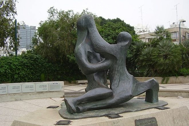 A memorial in Tel Aviv for the 11 Israeli team members killed by Palestinian Black September terrorists at the 1972 Munich Olympics. Credit: Avishai Teicher.