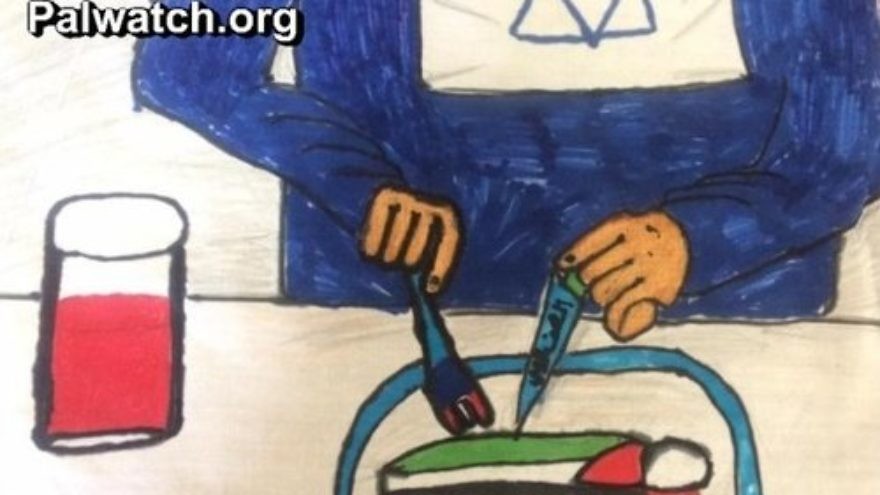 An anti-Semitic drawing posted by the Palestinian Fatah political party on its Facebook page. Columnist Stephen M. Flatow last year accused Ira Forman, the State Department’s Special Envoy to Monitor and Combat Anti-Semitism, of failing to confront Palestinian anti-Semitism. Credit: Palestinian Media Watch.