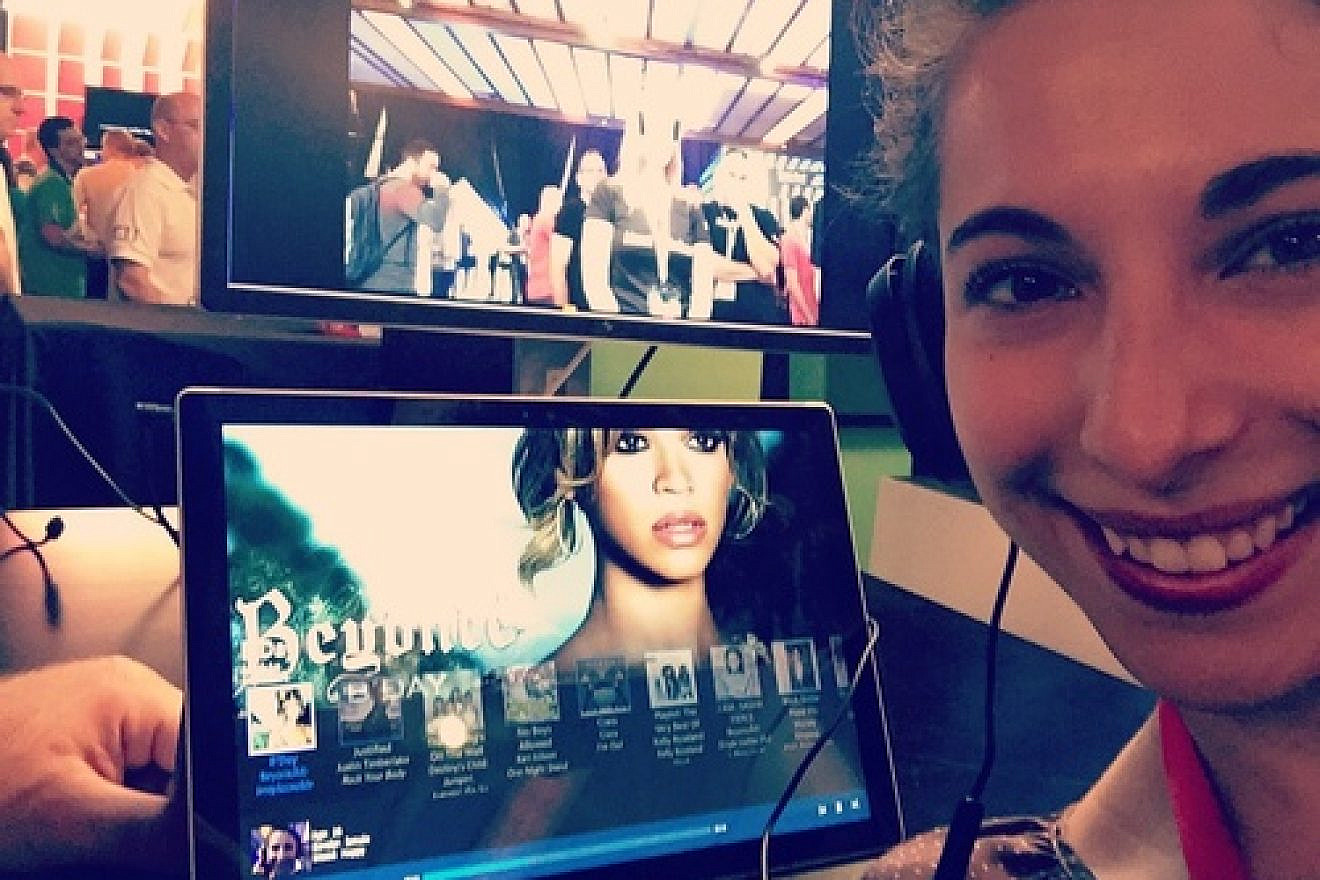 Click photo to download. Caption: Eliana Rudee with Beyoncé music pulled up on her tablet computer. Credit: Courtesy Eliana Rudee.