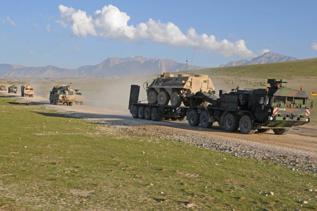 A German military convoy in Afghanistan in February 2009. Photo by John Scott Rafoss.