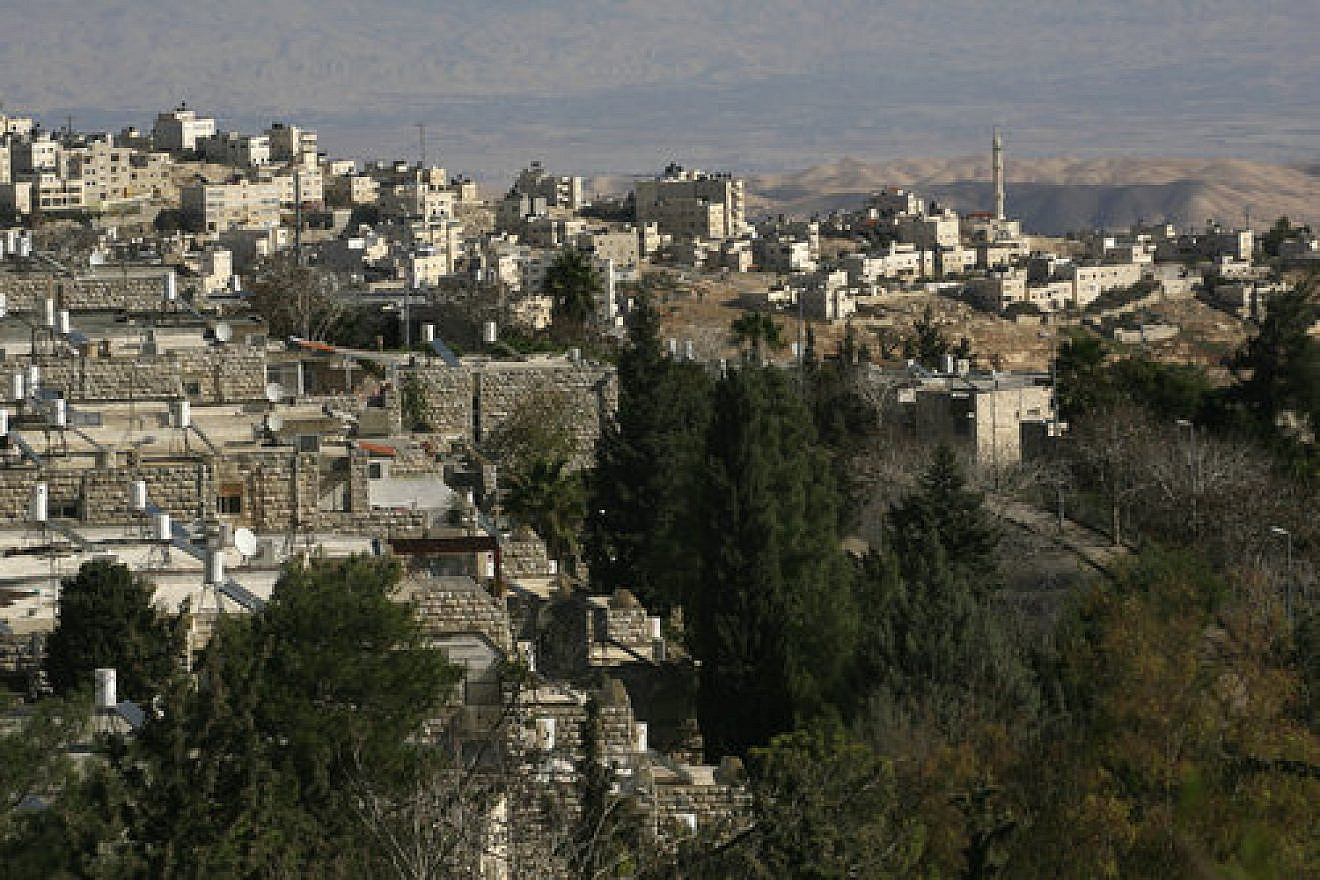 A view of the Jerusalem Jewish neighborhood of French Hill and the Arab neighborhood of Al-Zaim. The United Nations describes French Hill as being situated in the “occupied Palestinian territory” of “East Jerusalem.” Credit: Nati Shohat/Flash90.