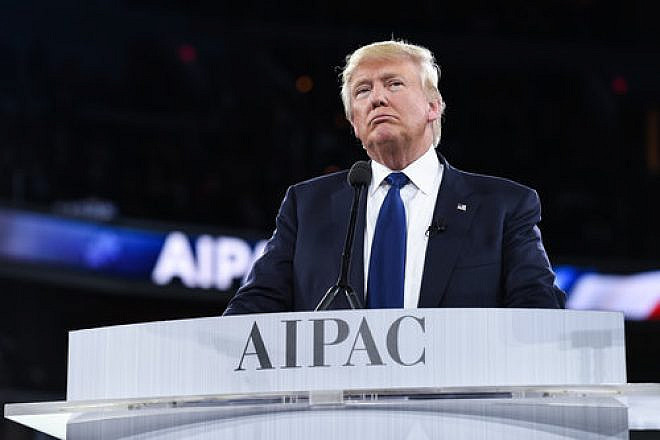U.S. president-elect Donald Trump at the March 2016 AIPAC Policy Conference, where he vowed to move the U.S. embassy in Israel from Tel Aviv to Jerusalem. Credit: AIPAC.