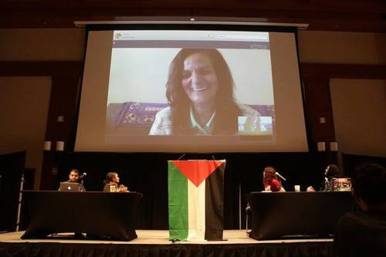 Students for Justice in Palestine features convicted terrorist Rasmea Odeh as the keynote speaker at its national conference in San Diego in 2017. Source: Facebook.