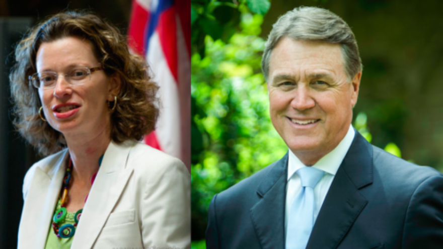 Click photo to download. Caption: Michelle Nunn and David Perdue, candidates for the U.S. Senate in Georgia. Credit: Corporation for National and Community Service and Palmetto Crescent via Wikimedia Commons.
