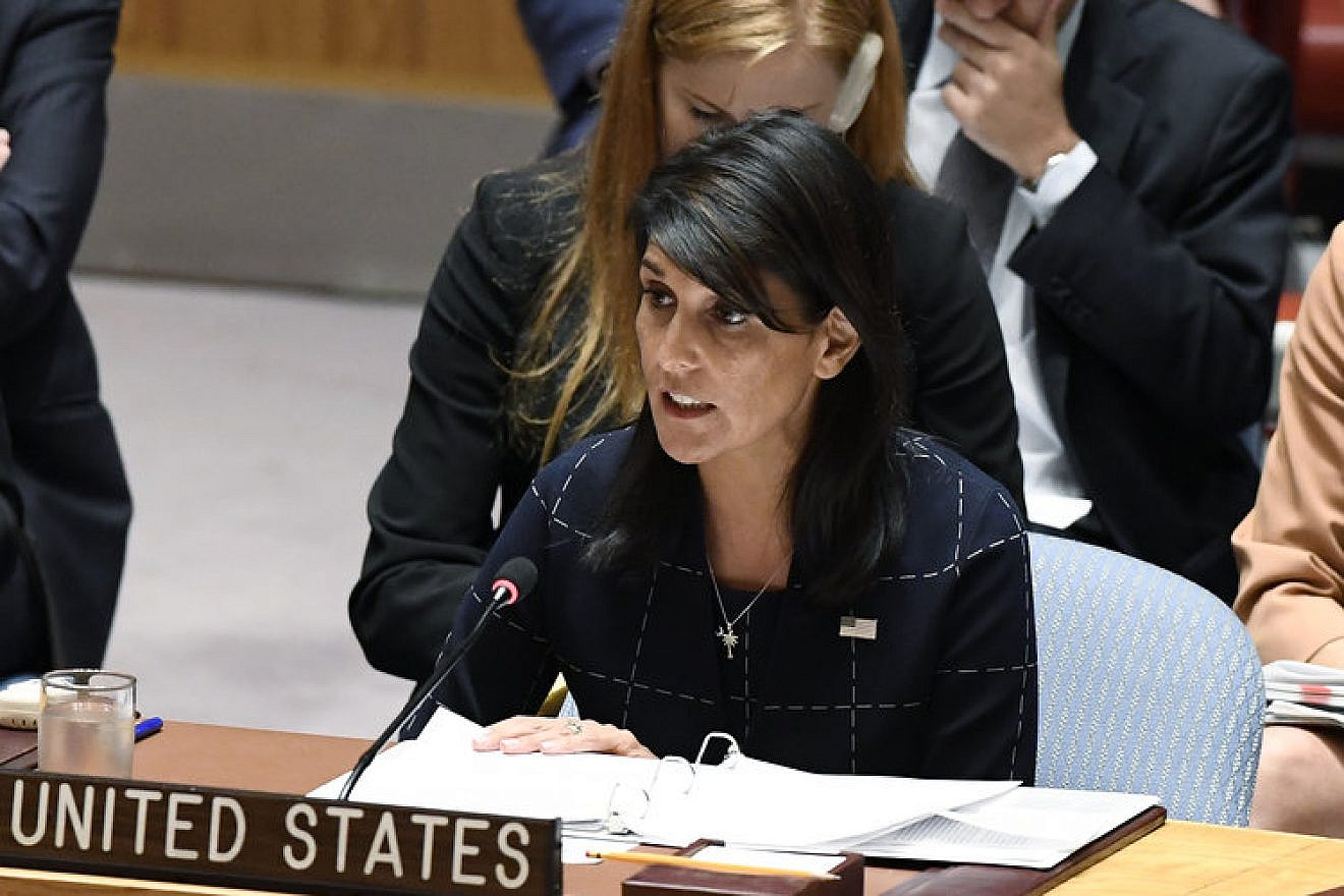 U.S. Ambassador to the United Nations Nikki Haley addresses a U.N. Security Council meeting on the situation in Syria, Sept. 27, 2017. Credit: U.N. Photo/Evan Schneider.