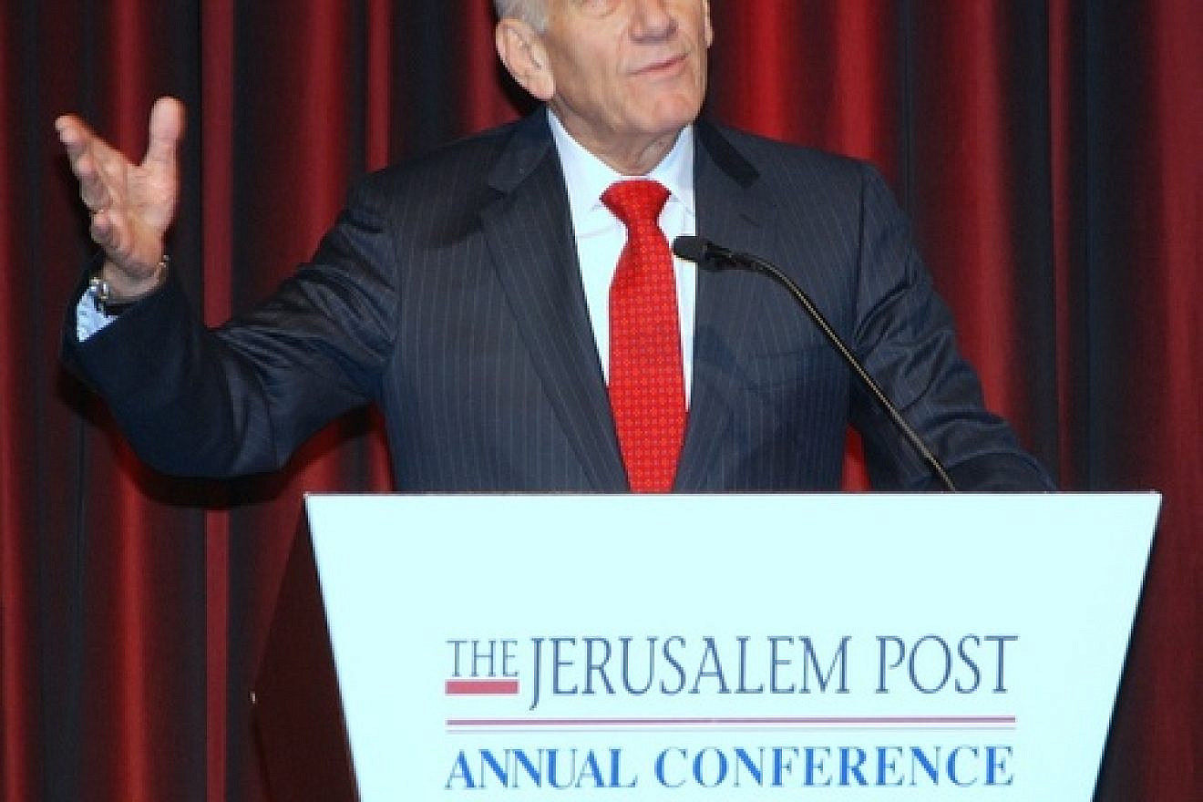 Click photo to download. Caption: Ehud Olmert. Credit: Maxine Dovere.