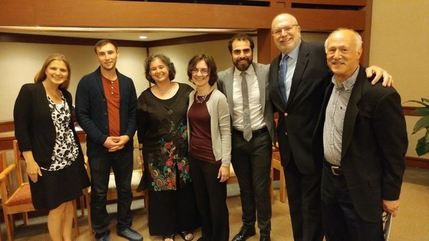The Muslim guests of Temple Isaiah's Rabbi Howard Jaffe (second from right) in July included Nadeem Mazen (third from right), New England director of the Hamas-connected Council on American-Islamic Relations. Credit: Facebook.