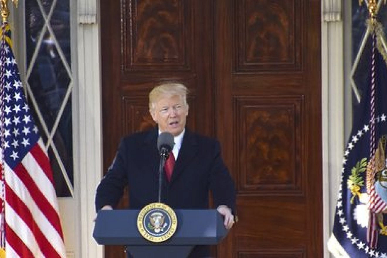 President Donald Trump speaks at the Hermitage, home of former President Andrew Jackson, in March. Trump's presidency was a major subject of discussions at April's Evangelical Press Association conference. Credit: Tennessee National Guard Public Affairs Office.