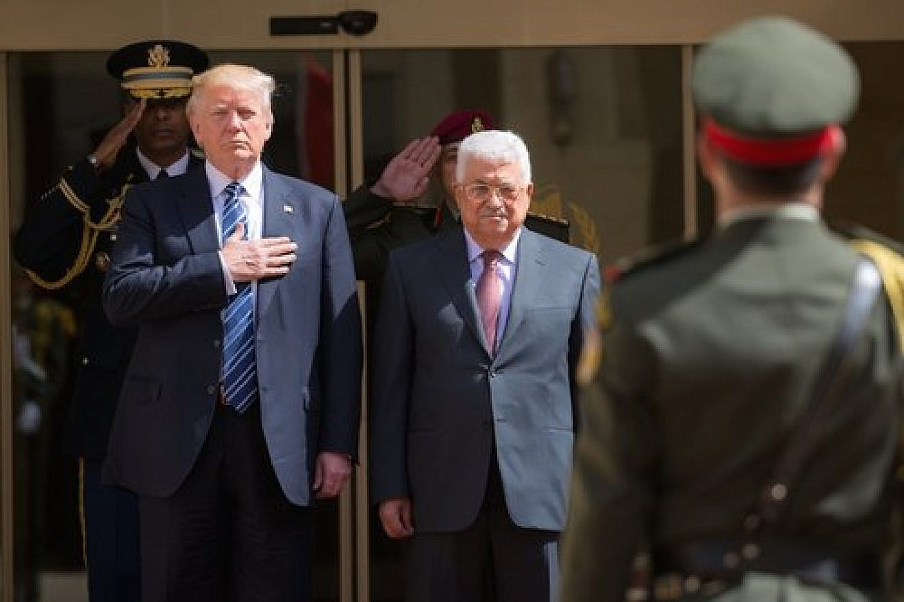 U.S. President Donald Trump with Palestinian Authority President Mahmoud Abbas in Bethlehem, May 23, 2017. Credit: Shealah Craighead/White House.