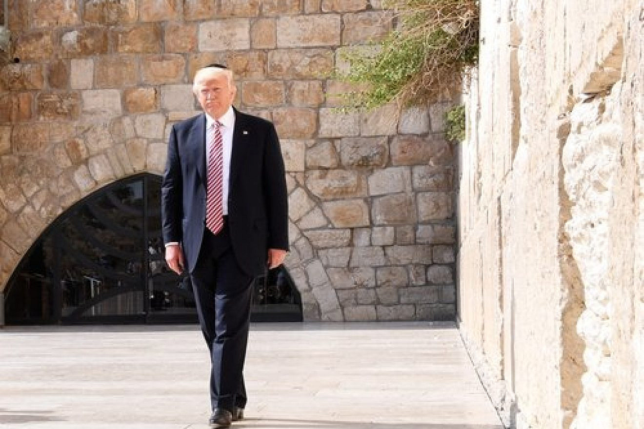 Then-U.S. President Donald Trump at Jerusalem's Western Wall on May 22, 2017. Credit: Matty Stern/U.S. Embassy in Israel.