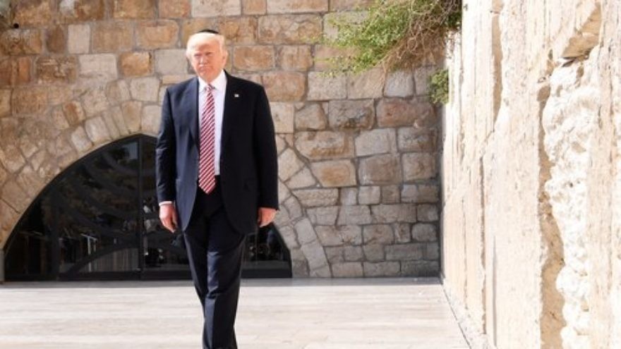 U.S. President Donald Trump at Jerusalem's Western Wall on May 22, 2017. Credit: Matty Stern/U.S. Embassy in Israel.