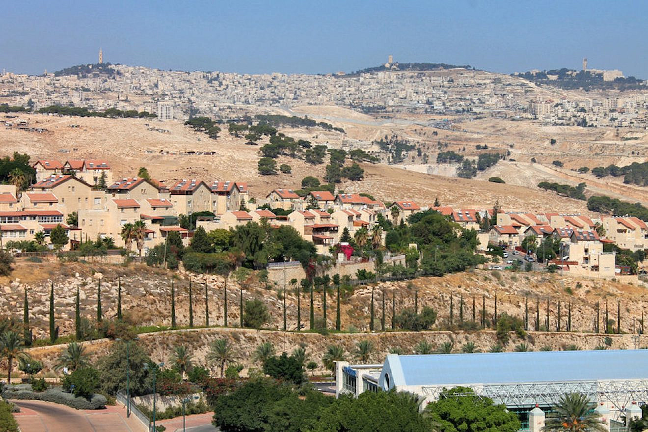 The city of Ma’ale Adumim, located four miles from Jerusalem’s municipal boundary. Credit: David Mosberg via Wikimedia Commons.
