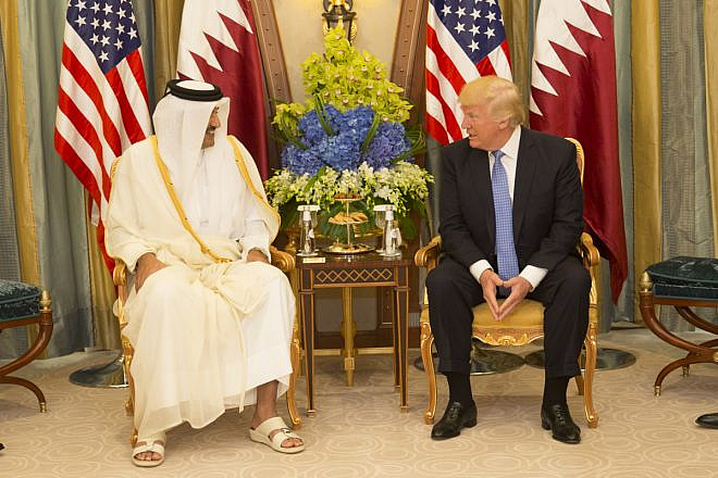 U.S. President Donald Trump meets with Emir of Qatar Sheikh Tamim bin Hamad al-Thani on May 21, 2017 in Saudi Arabia. Credit: White House/Shealah Craighead.