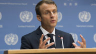 French President Emmanuel Macron addresses a United Nations press conference on Sept. 19, 2017. Credit: U.N. Photo/Kim Haughton.