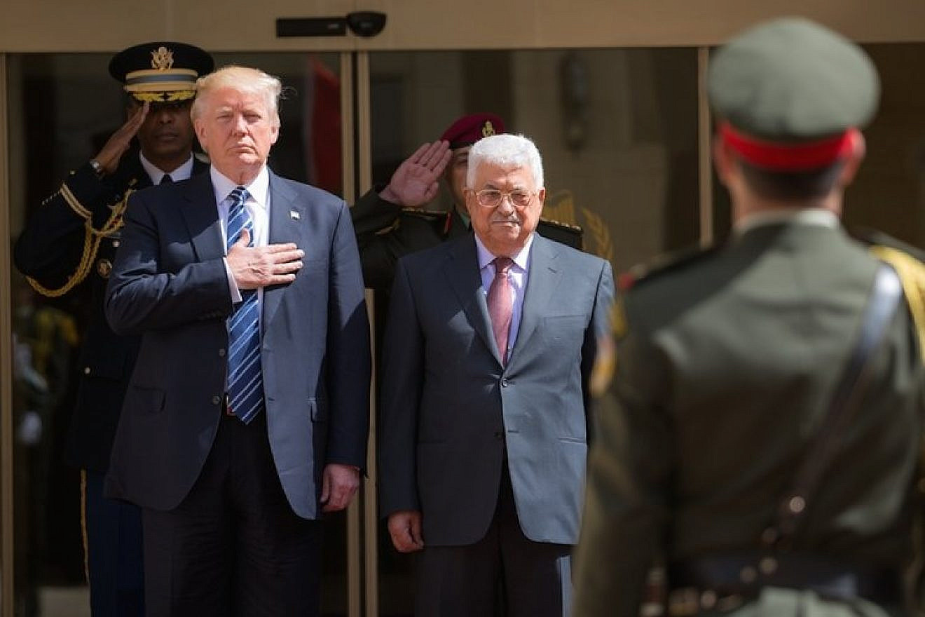 U.S. President Donald Trump and Palestinian Authority leader Mahmoud Abbas in Bethlehem on May 23, 2017. Credit: Shealah Craighead/White House.