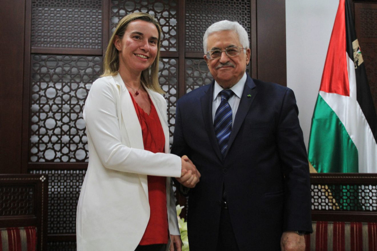 Palestinian Authority leader Mahmoud Abbas meets European Union foreign-policy chief Federica Mogherini in Ramallah on Nov. 8, 2014. Photo by Flash90.
