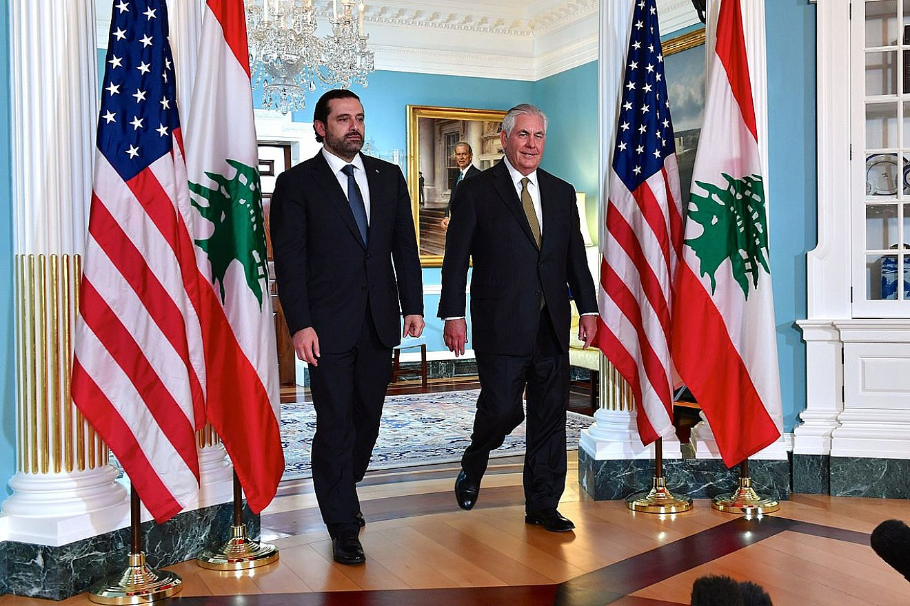 Lebanese Prime Minister Saad Hariri with U.S. Secretary of State Rex Tillerson during a bilateral meeting in July 2017 in Washington, D.C. Credit: U.S. State Department.