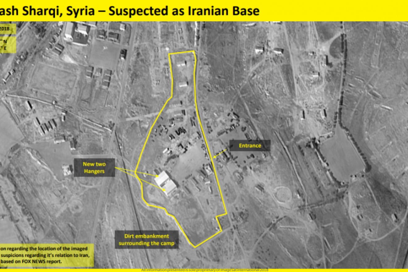 Satellite photos of a purported Iranian base outside of Damascus. Credit: ImageSat International.