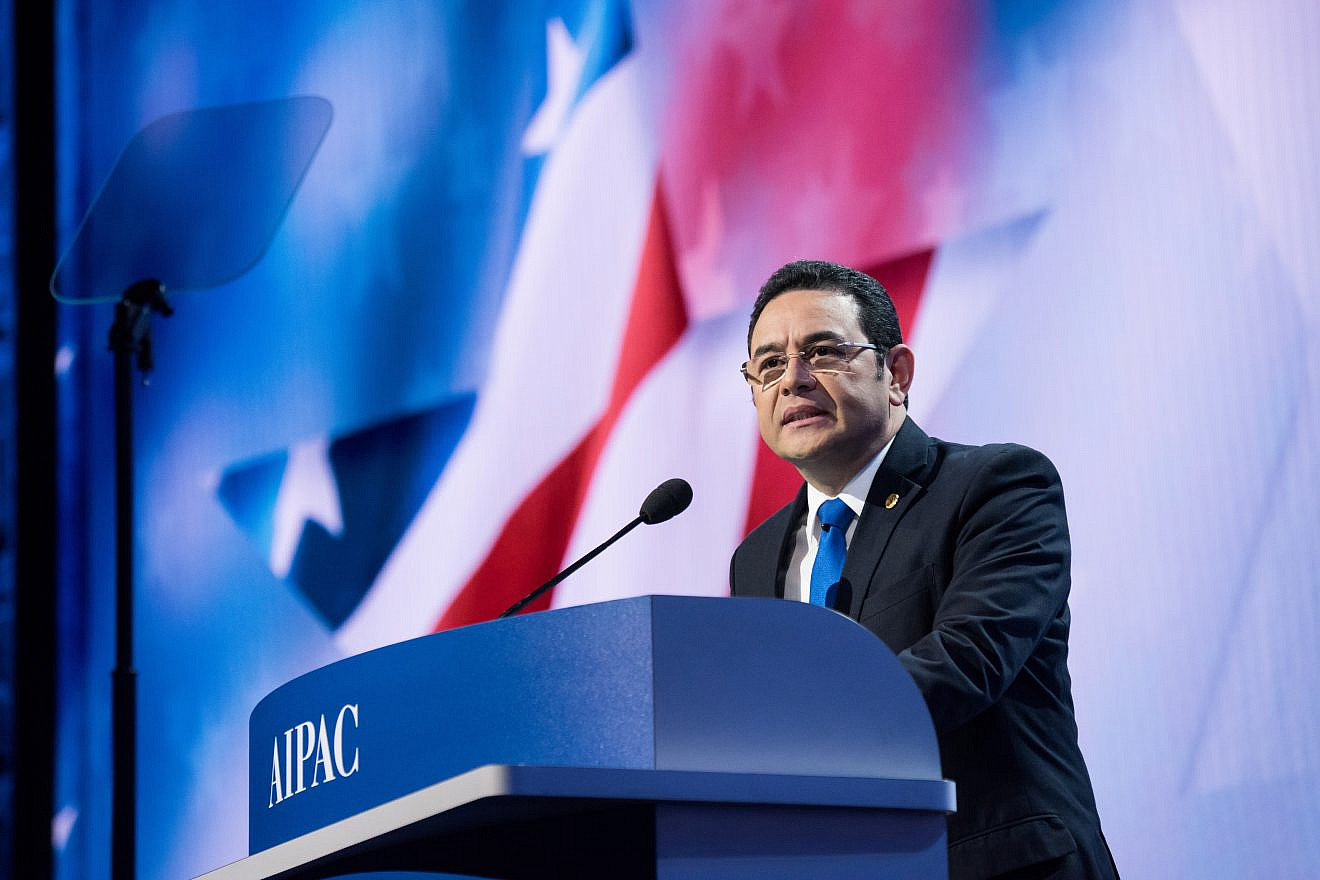 Guatemala’s President Jimmy Morales at the 2018 AIPAC Conference. Credit: AIPAC.
