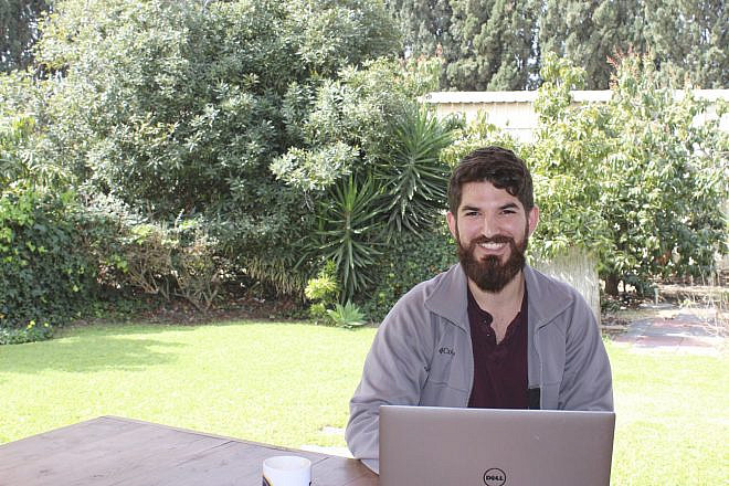 Lazer Mangel, 24, at sFBI, a “startup’s startup,” in Herzliya, Israel. Credit: Marshall Weiss