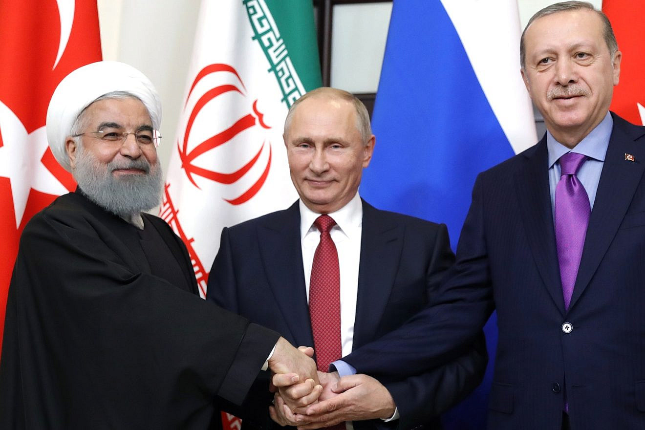 From left: Iranian President Hassan Rouhani, Turkish President Recep Tayyip Erdoğan and Russian President Vladimir Putin in Ankara. Credit: Wikimedia Commons.