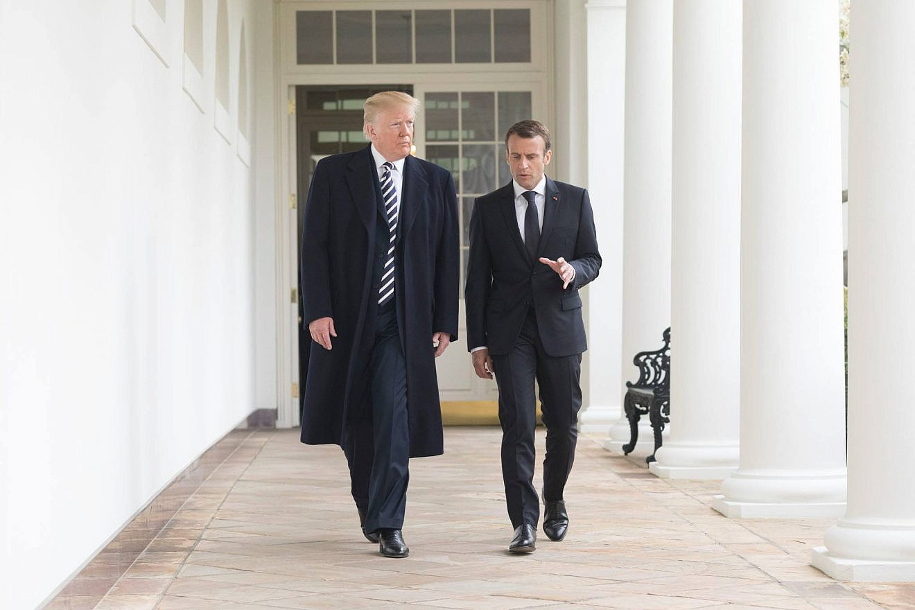 U.S. President Donald Trump and French President Emmanuel Macron at the White House on April 24, 2018. Credit: White House Photo by Shealah Craighead.