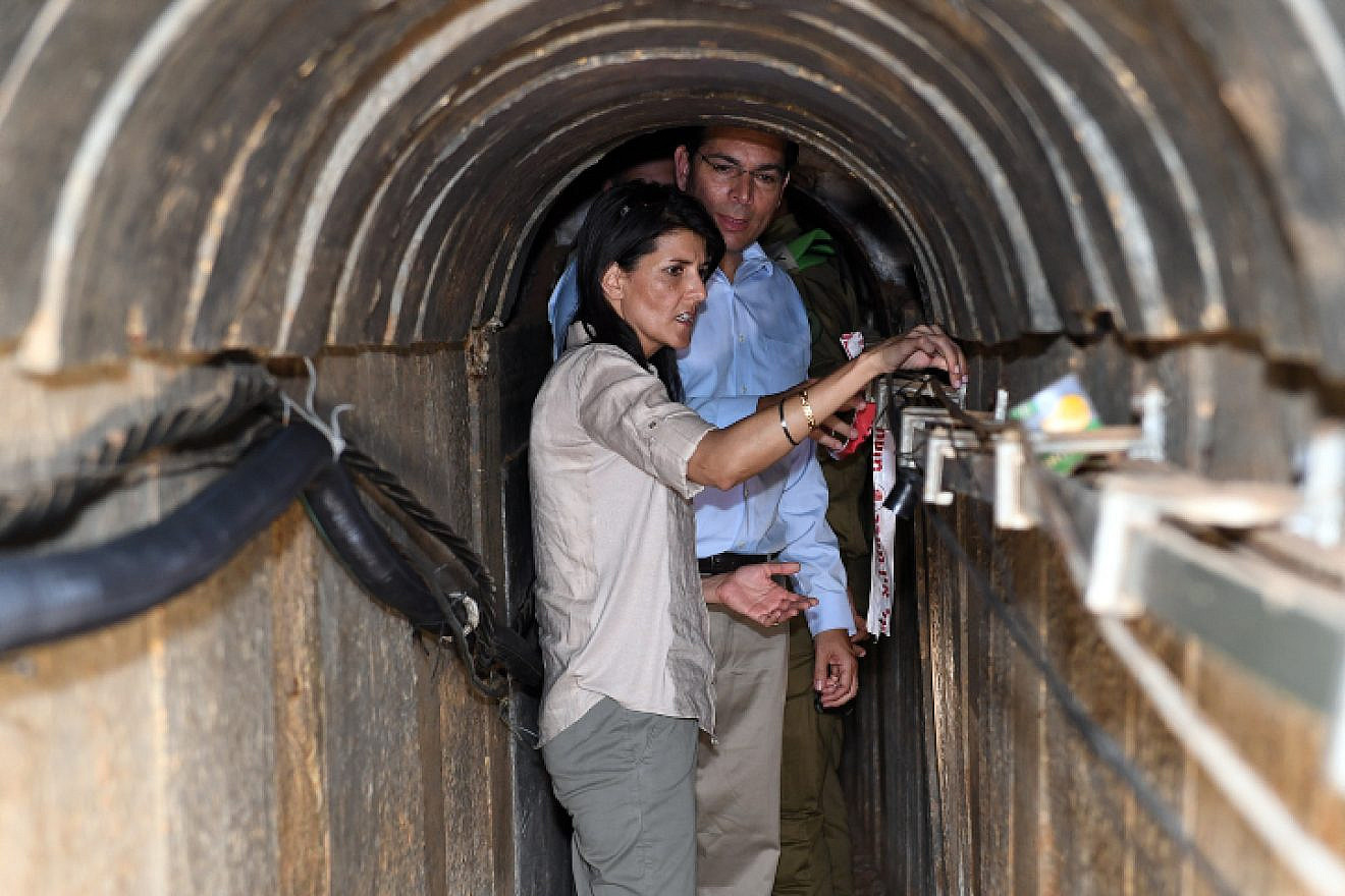 U.S. Ambassador to the United Nations Nikki Haley visits at a terror tunnel built by Hamas on the Israel-Gaza border, June 8, 2017. Photo by Matty Stern/U.S. Embassy Tel Aviv.